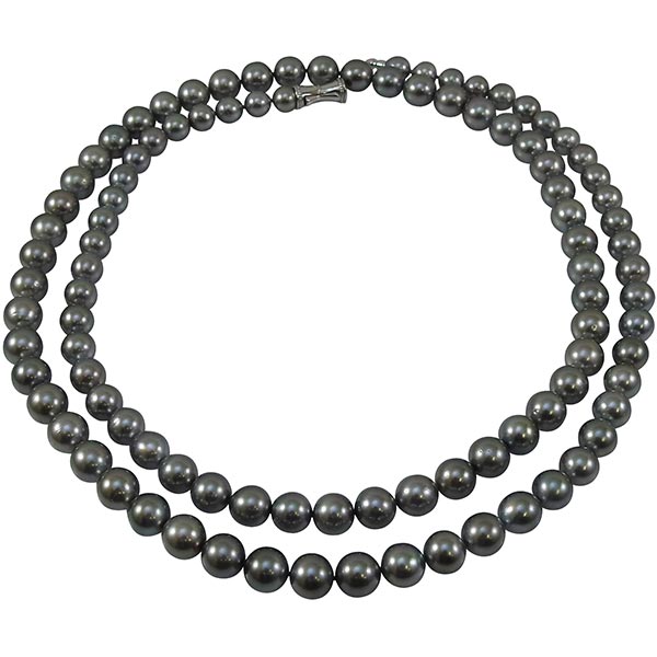 TASAKI　ブラックパール　ロングネックレス・イヤリングセット