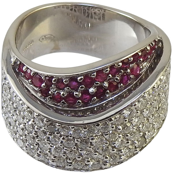 750WG ダイア・ルビーリング